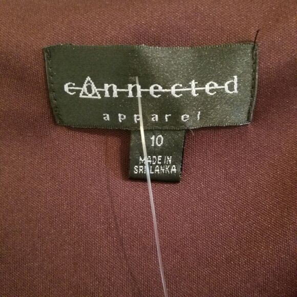 Connected Apparel Size 10 Women's Brown Ivory Geometric Sleeveless Halter Dress - Picture 5 of 8